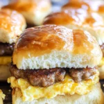 Sausage Egg and Cheese Breakfast Sliders with Syrup Glaze