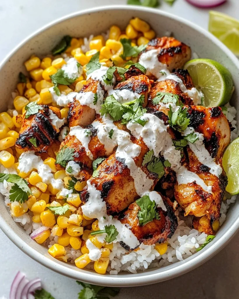 Street Corn Chicken Rice Bowl