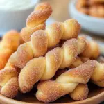 Air Fryer Cinnamon Sugar Twists With Cream Cheese Dip