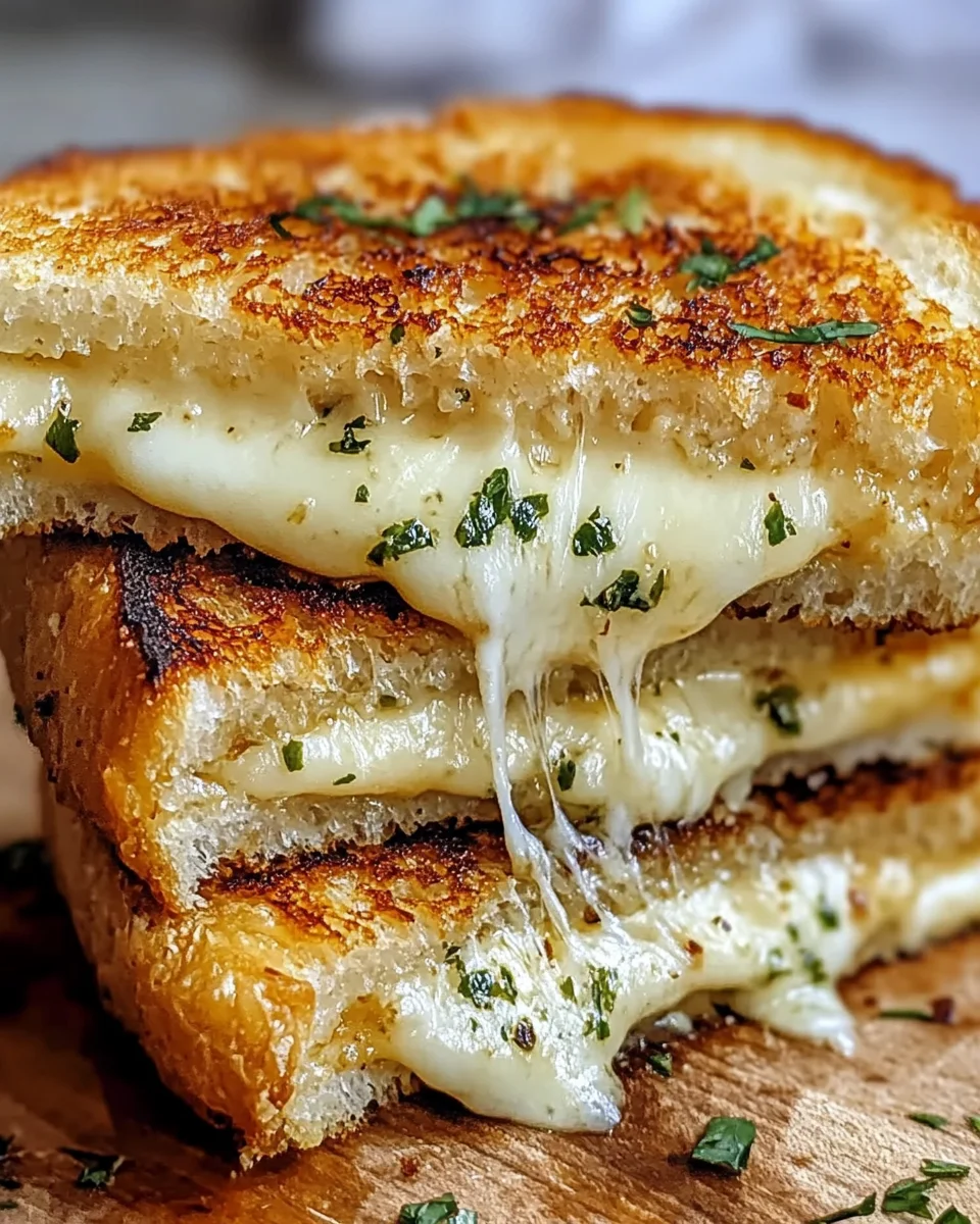 Garlic Bread Grilled Cheese | 15 min Lunch Idea