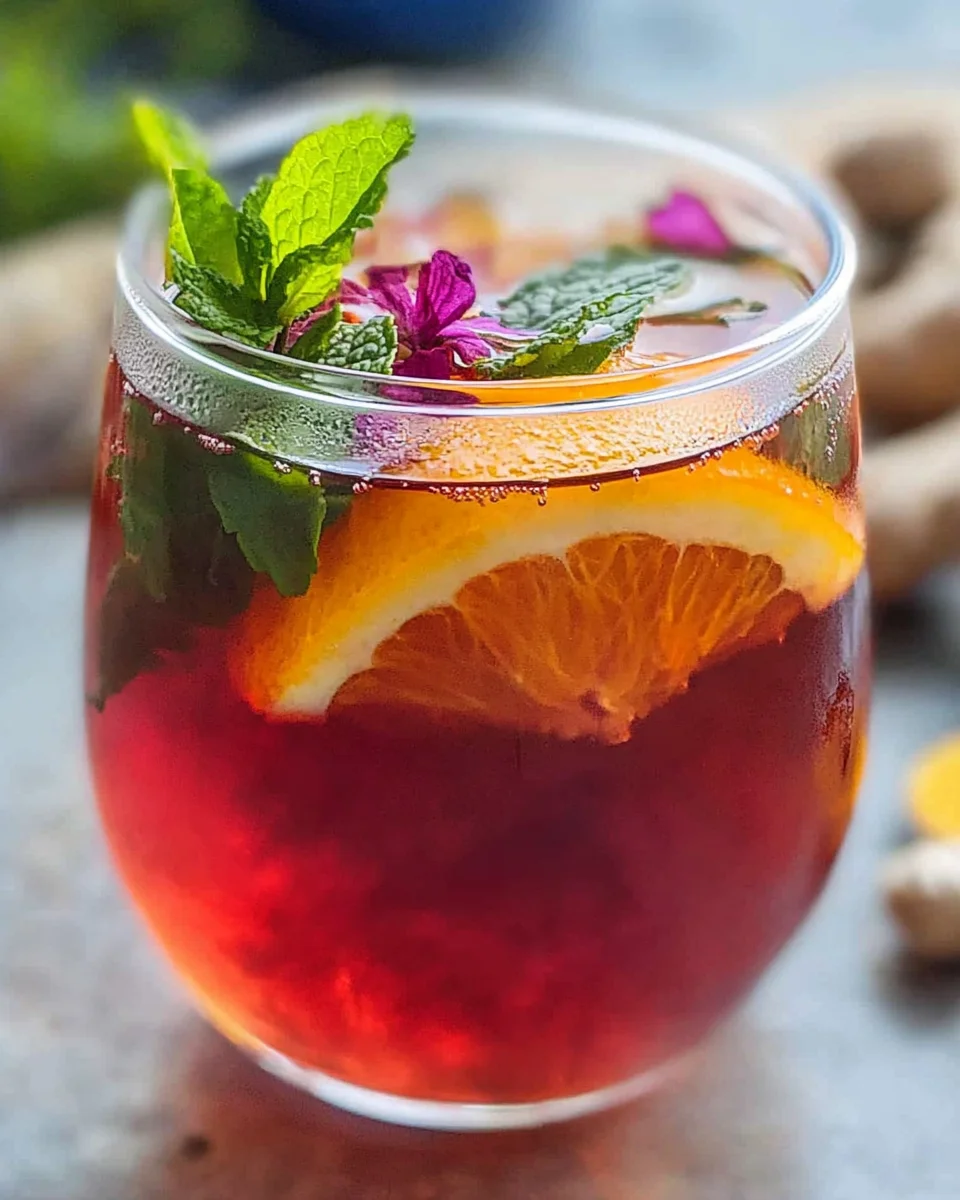 Hibiscus Tea with Ginger, Turmeric, and Citrus