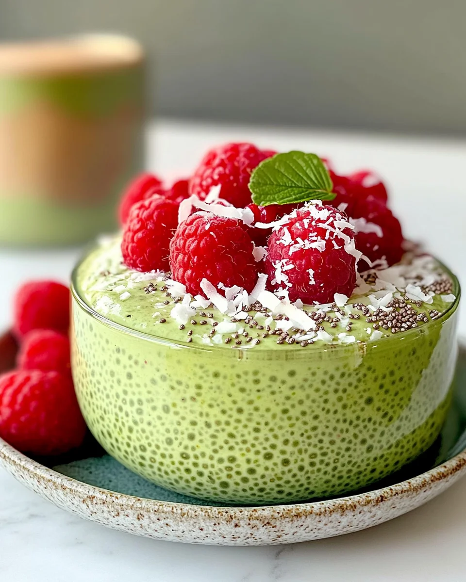 Matcha Chia Pudding (34g Protein & 317 Calories)