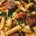 One Pot Creamy Cajun Sausage Pasta (30-Minutes)