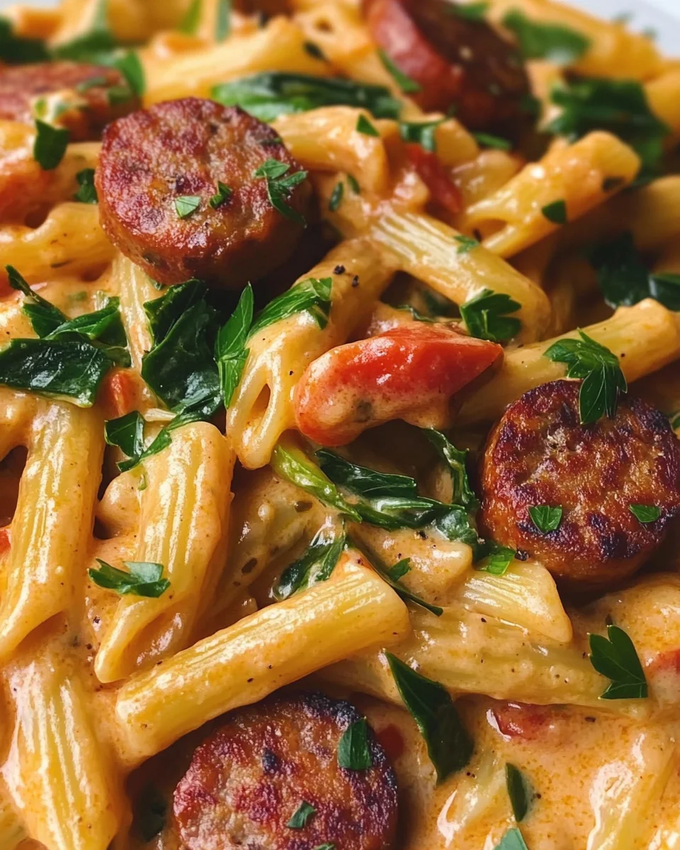 One Pot Creamy Cajun Sausage Pasta (30-Minutes)